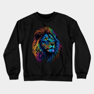 Lion, Neon Glow, King of the Dance Floor - Party Crewneck Sweatshirt